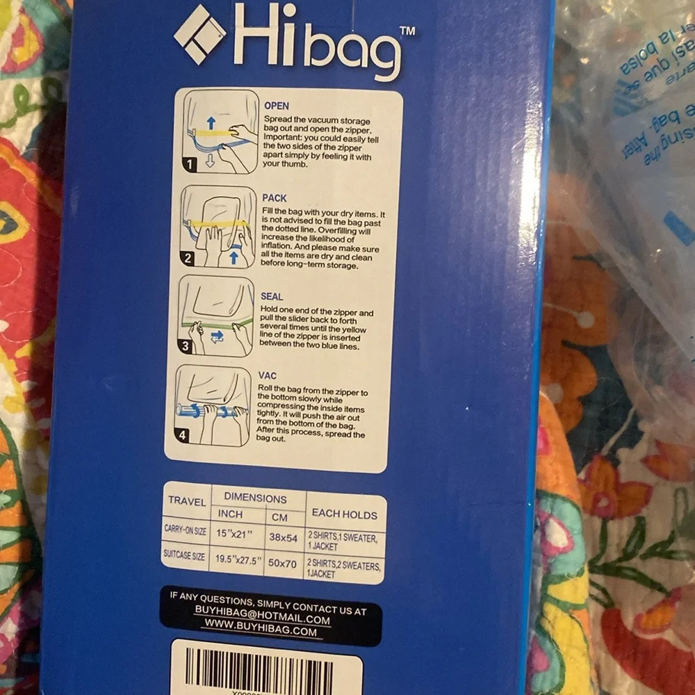 Travel compression bags. Carry on size and suitcase size
